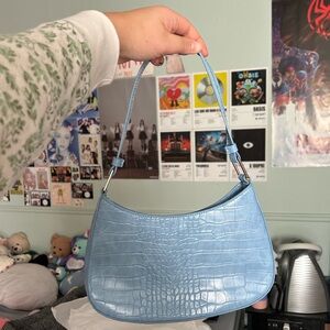 urban outfitters faux leather shoulder bag in blue